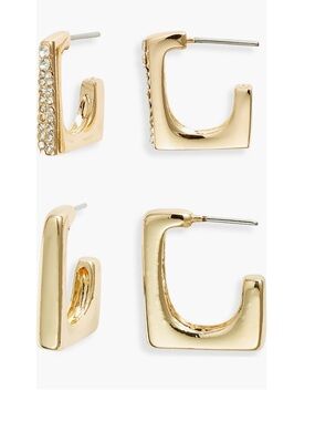🆕 Set of 2 Squared Hoop Earrings
Open Edit